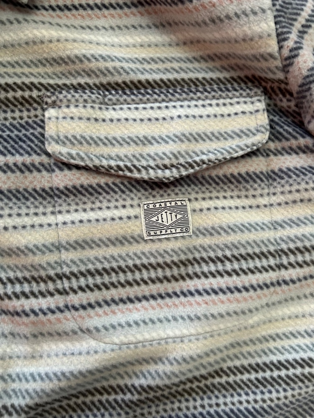 Jetty Concordia Fleece Men’s Jacket Sz XXL Grey/beige Stripe Colorway - Picture 3 of 8